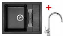 Sinks CRYSTAL 615 Metalblack+VITALIA  